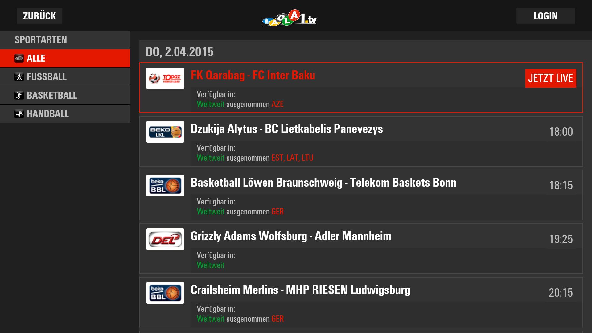 LAOLA1.tv Android TV