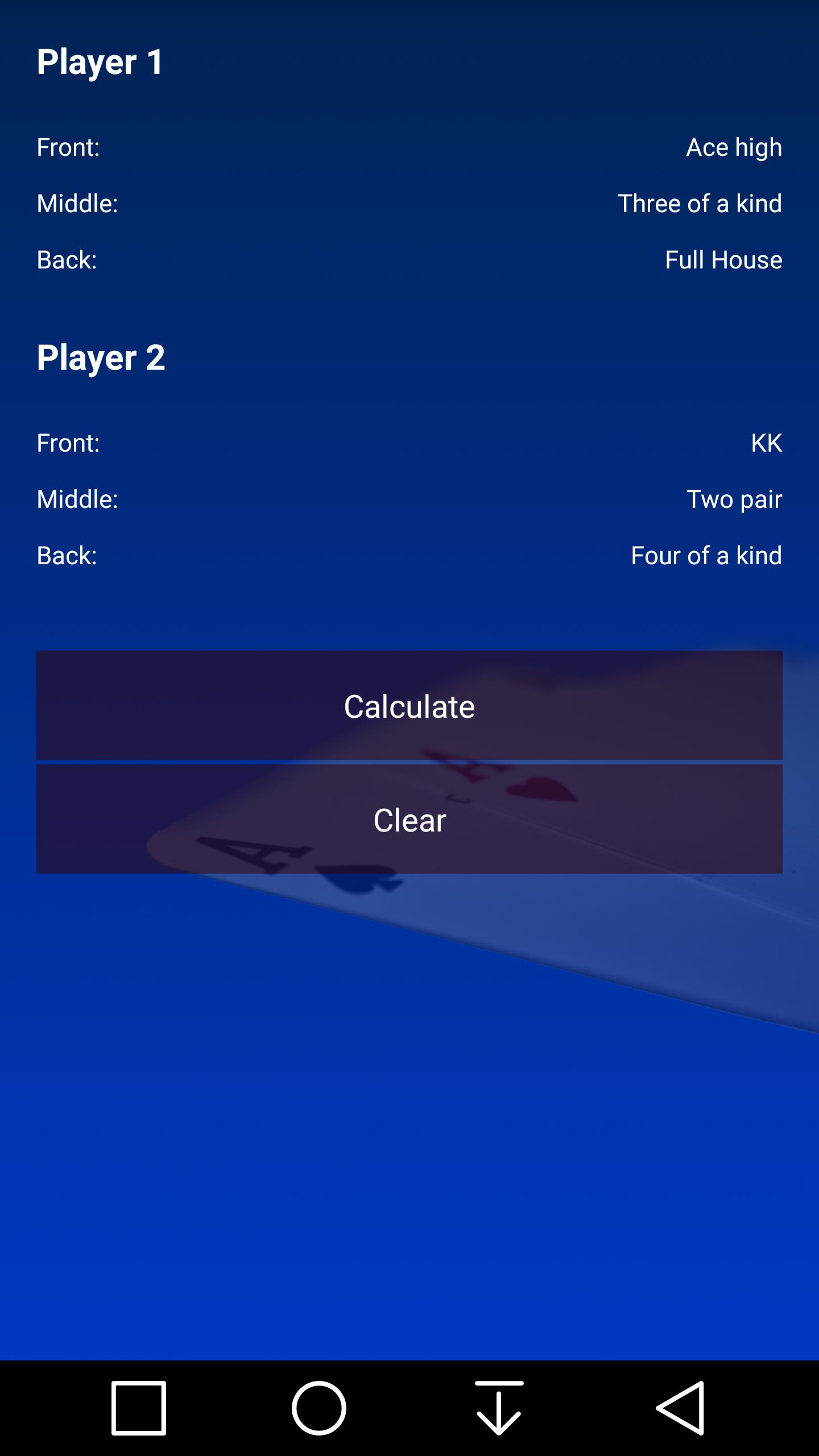 OFC Chinese Poker Calculator