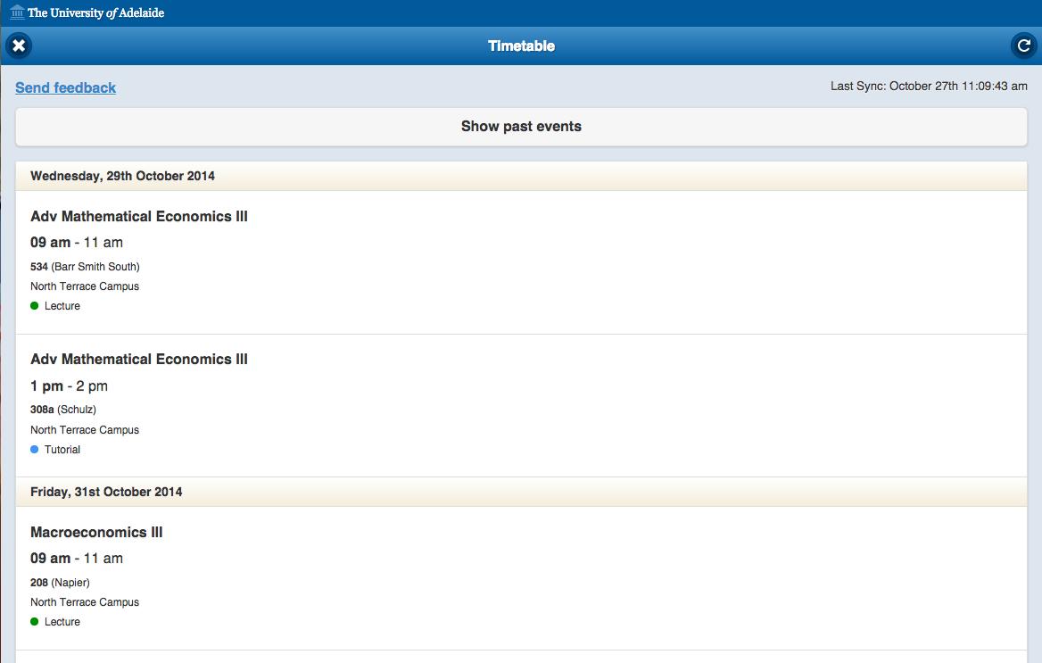 UofA Student Timetable