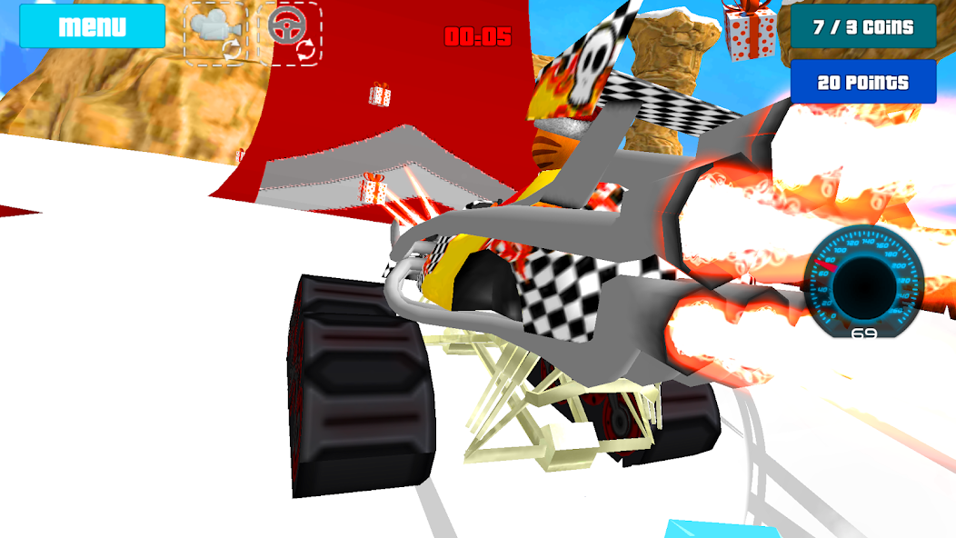 Cat Race Car Snow Drift Stunts