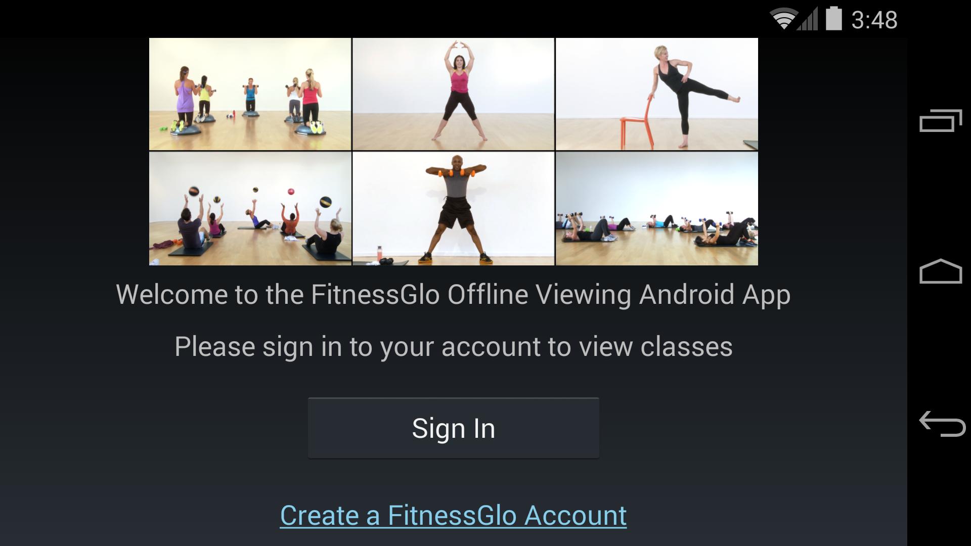 FitnessGlo Offline Viewing App