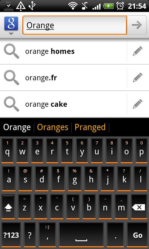Orange Slate HD Keyboard Theme