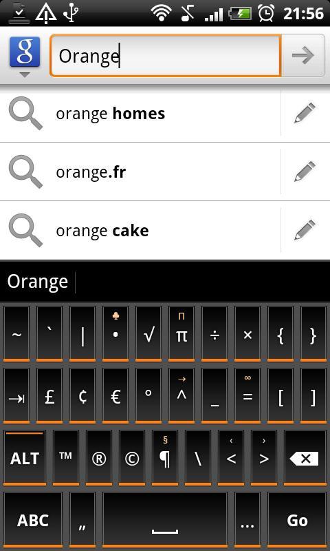 Orange Slate HD Keyboard Theme