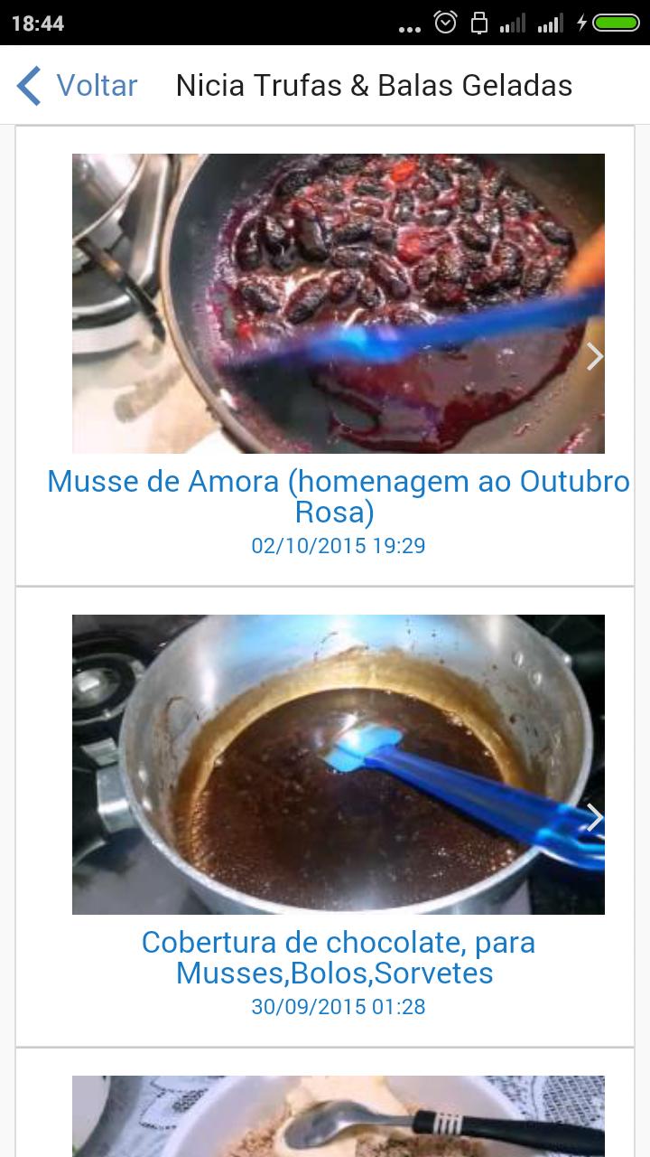 Bolos/doces - melhores canais