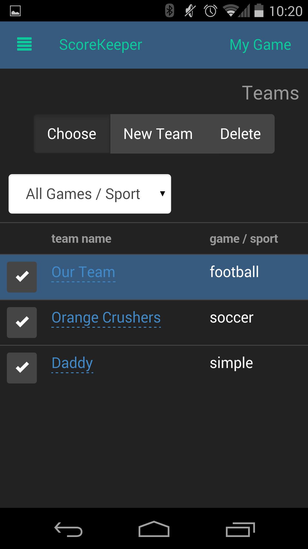 ScoreKeeper for Sports / Games