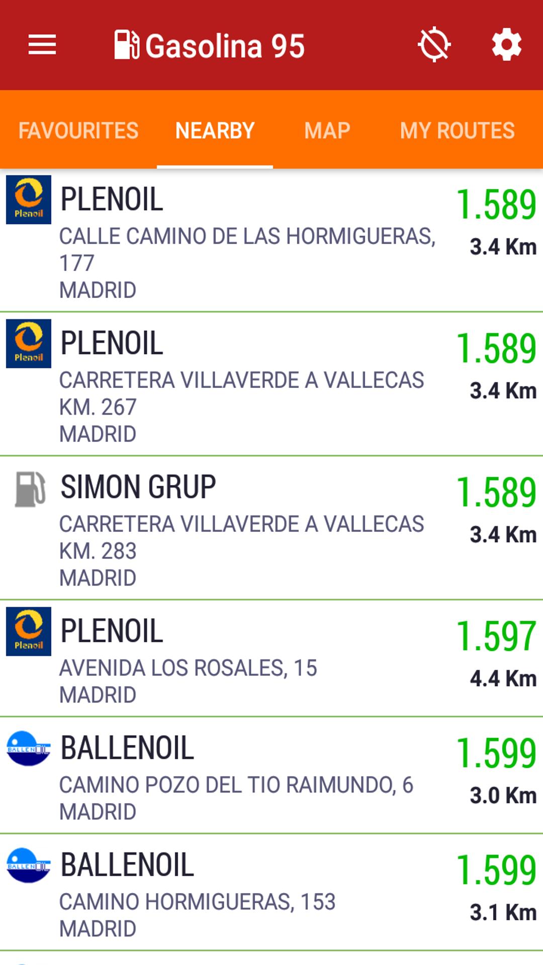 Cheap petrol stations