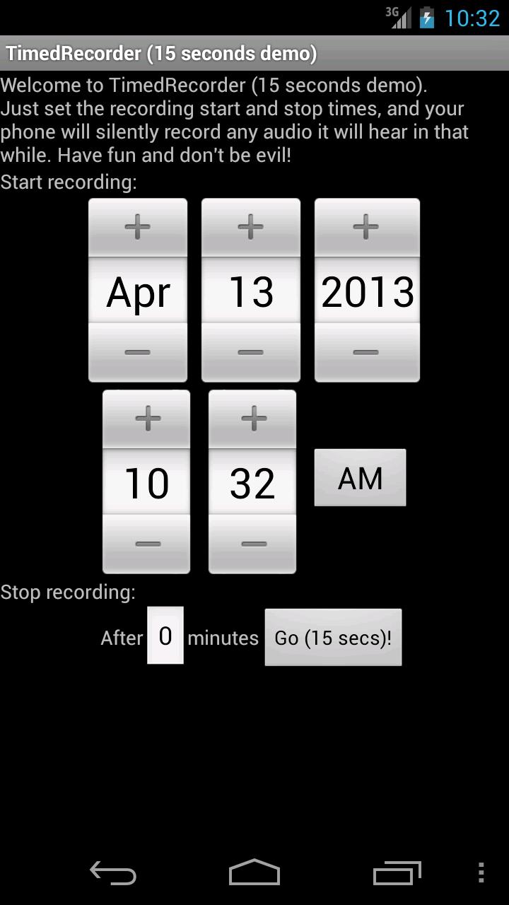 TimedRecorder (15seconds demo)