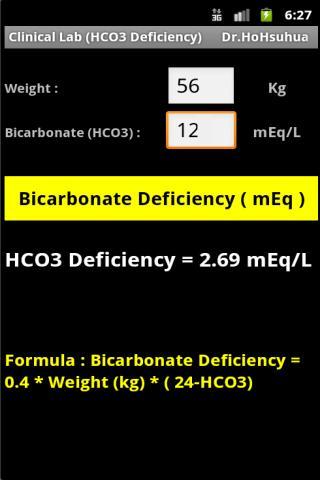 Clinical Lab (HCO3 Deficiency)