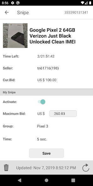 Auction Bid Sniper for eBay