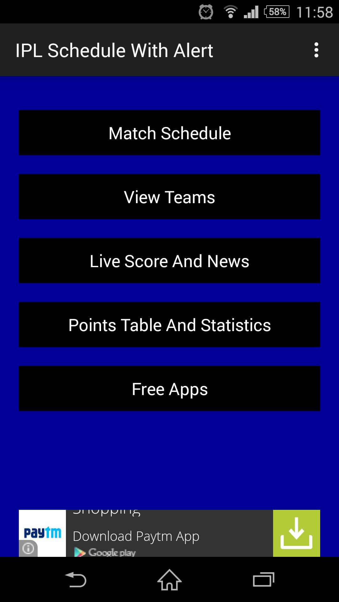 IPL Schedule With Alert
