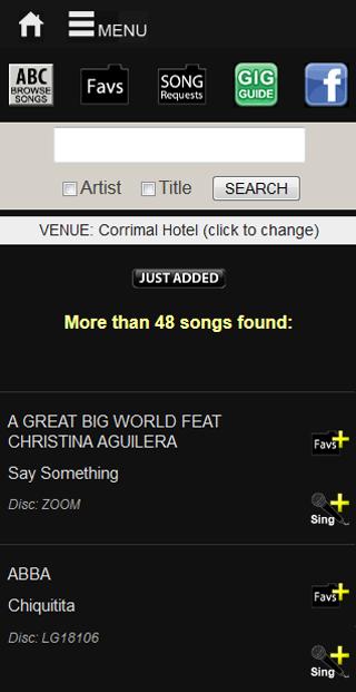 SongbookDB Song Search Karaoke