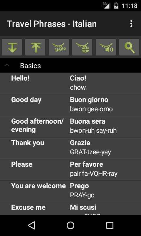 Travel Phrases - Italian Lite