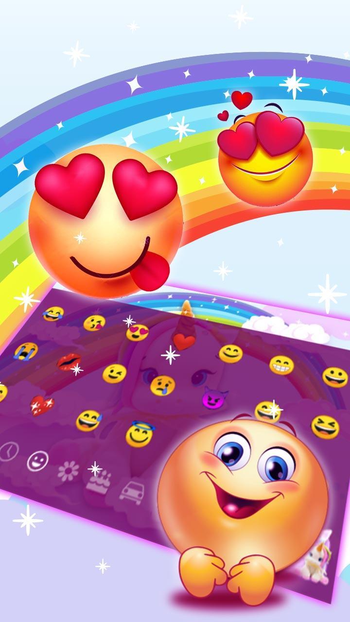 Cute Rainbow Unicorn Smile Keyboard