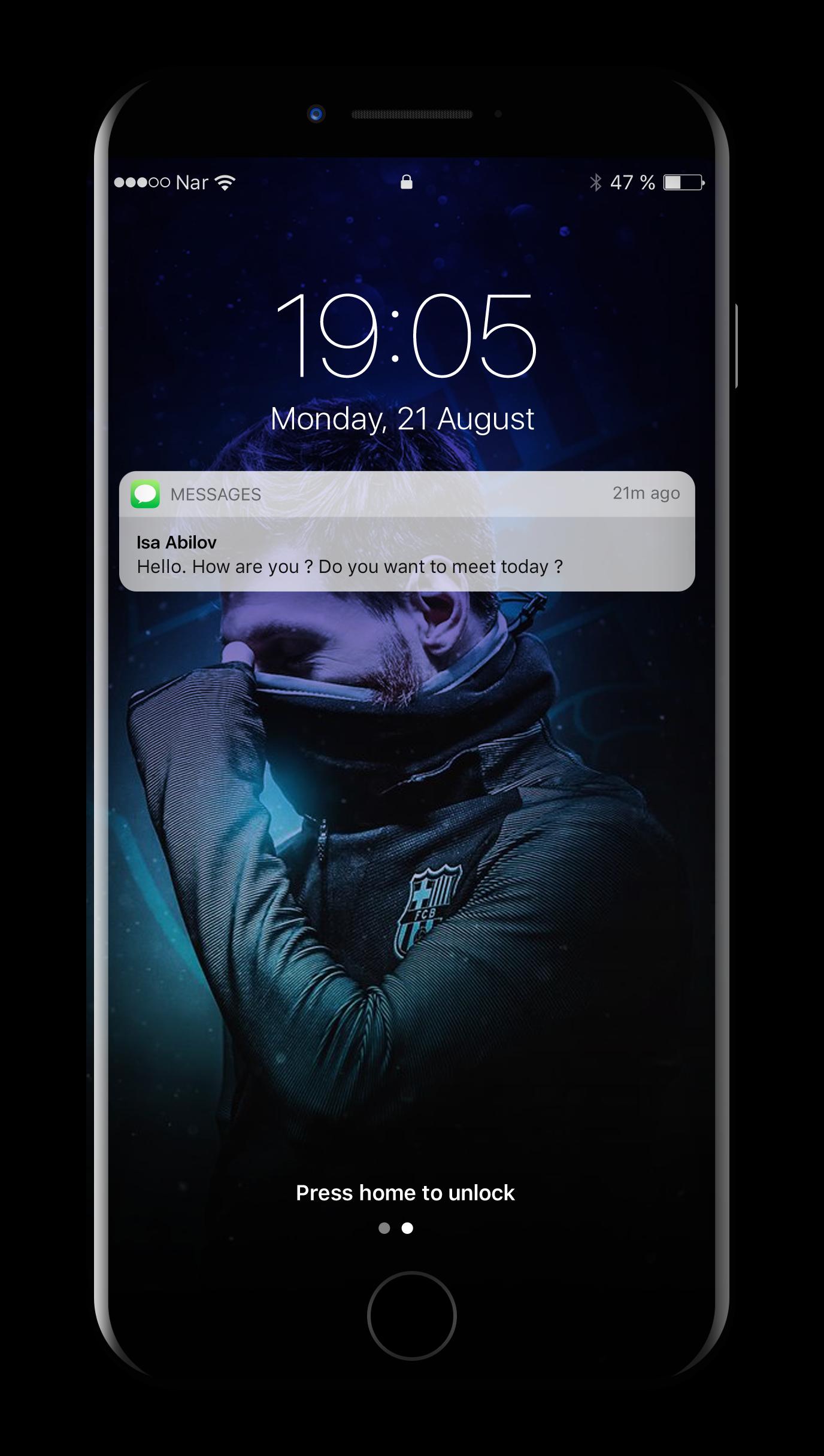 Lock screen for Messi Theme 2k18