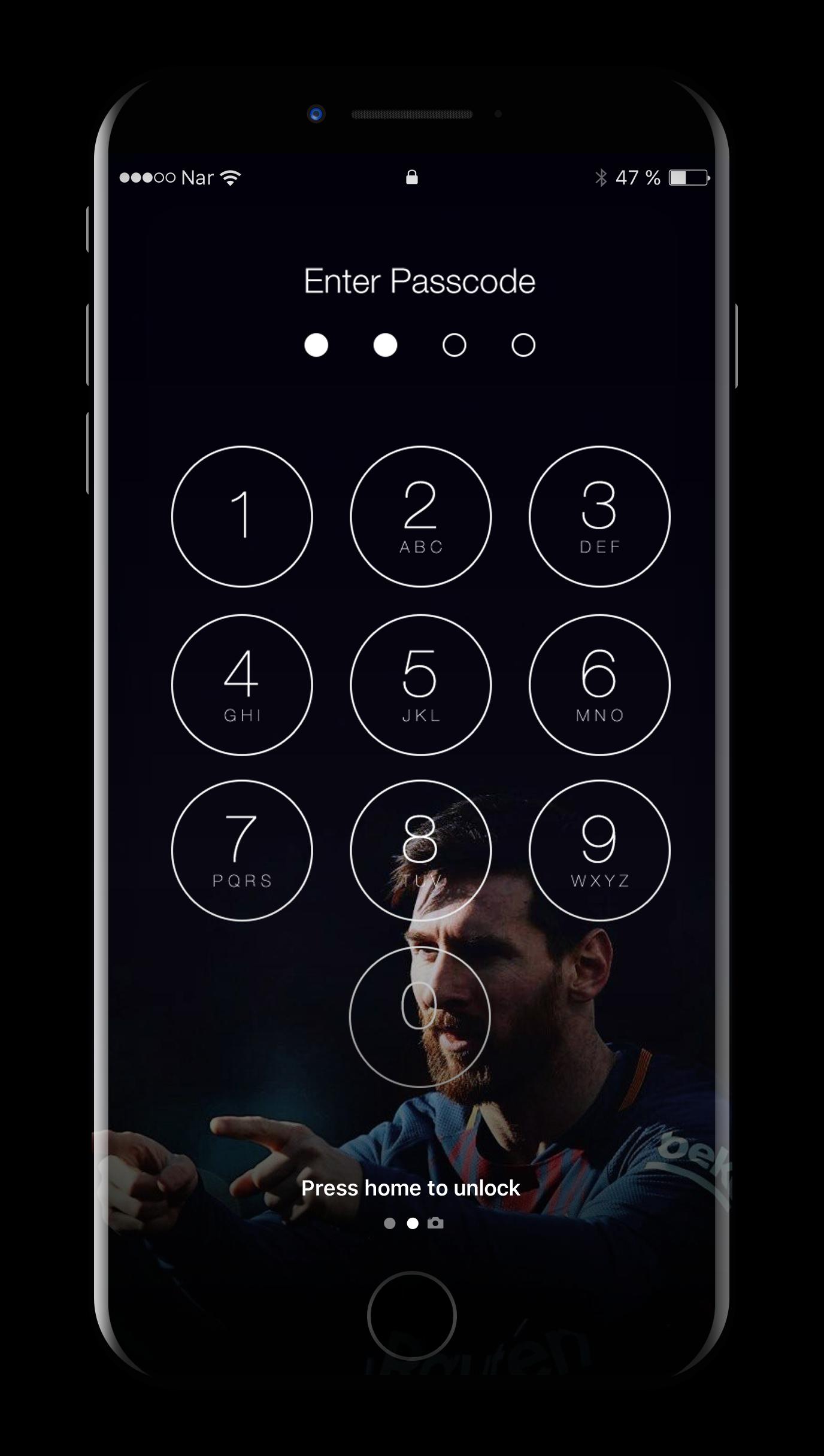 Lock screen for Messi Theme 2k18