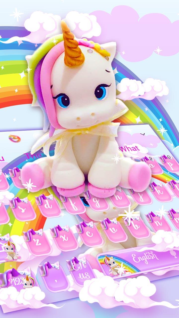 Cute Rainbow Unicorn Smile Keyboard