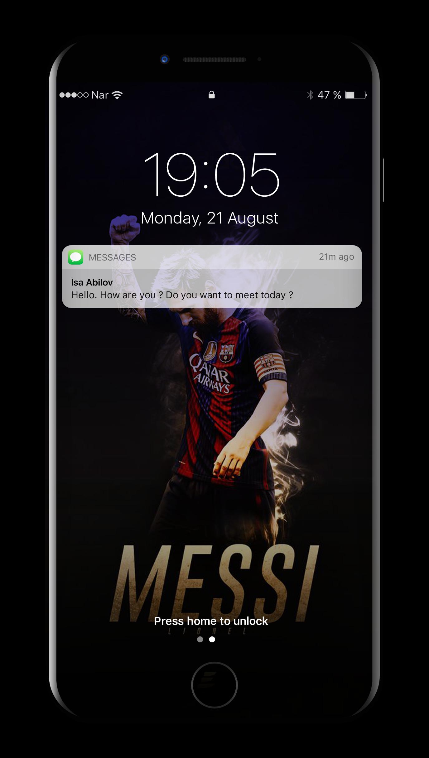 Lock screen for Messi Theme 2k18