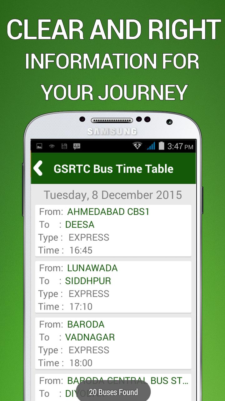 GSRTC Bus Time Table