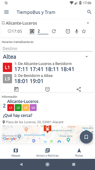 TiempoBus y Tram Alicante