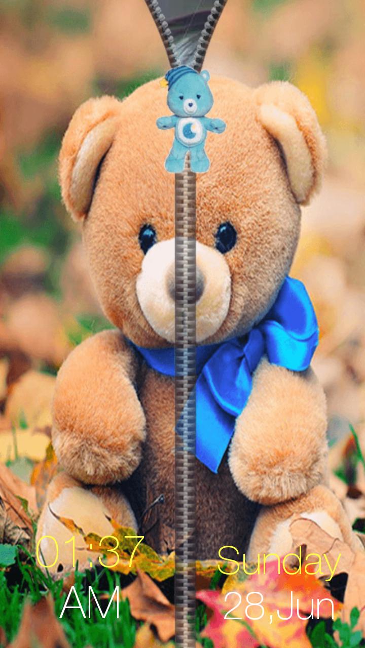 Teddy Bear Zipper Screen Lock