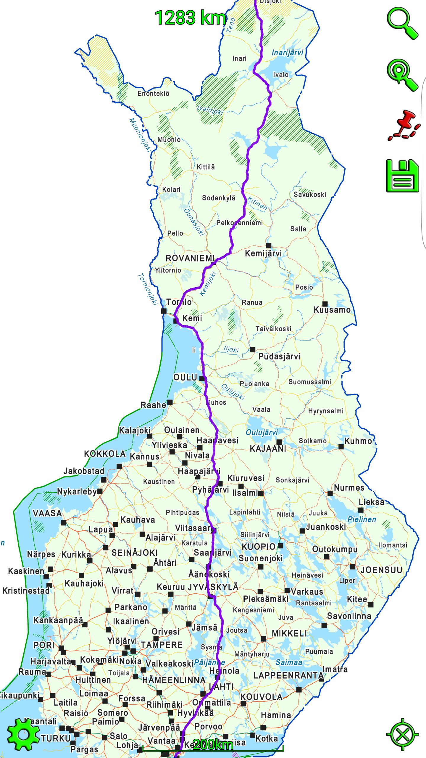 Mapitare Road Map Finland