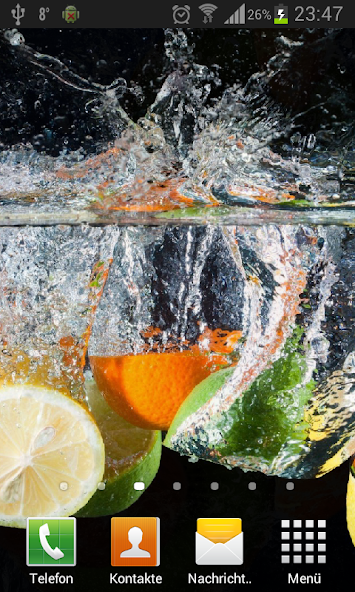 Fruits in water live wallpaper