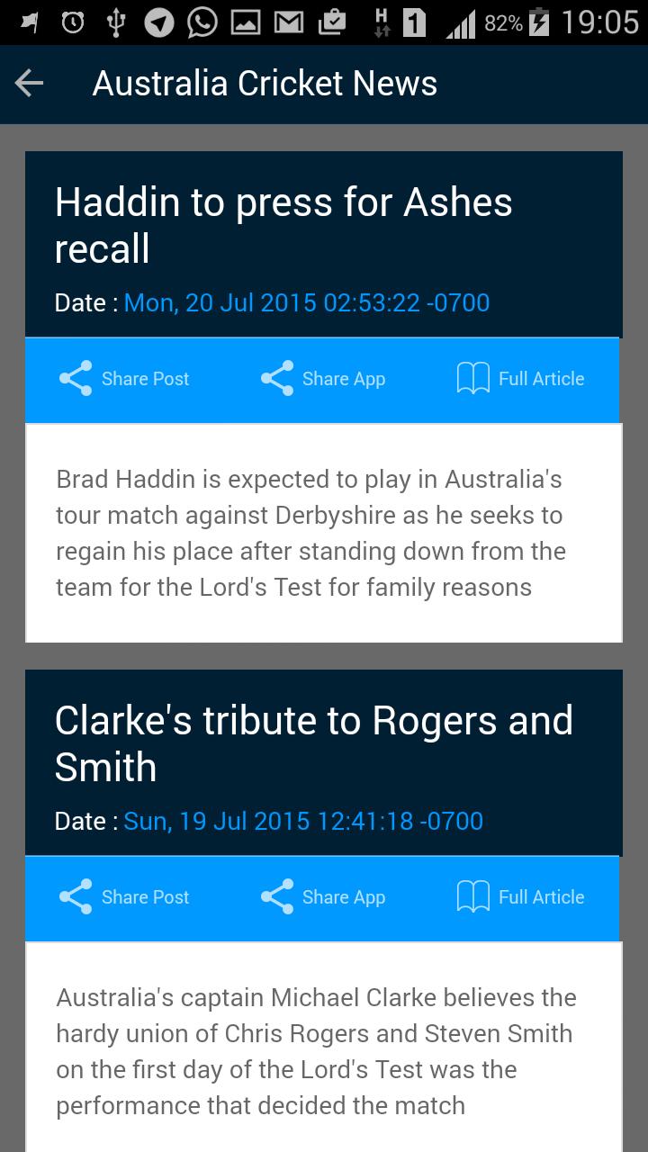 Real Time Cricket RSS