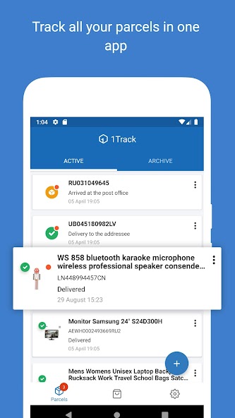 Track your parcels - 1Track