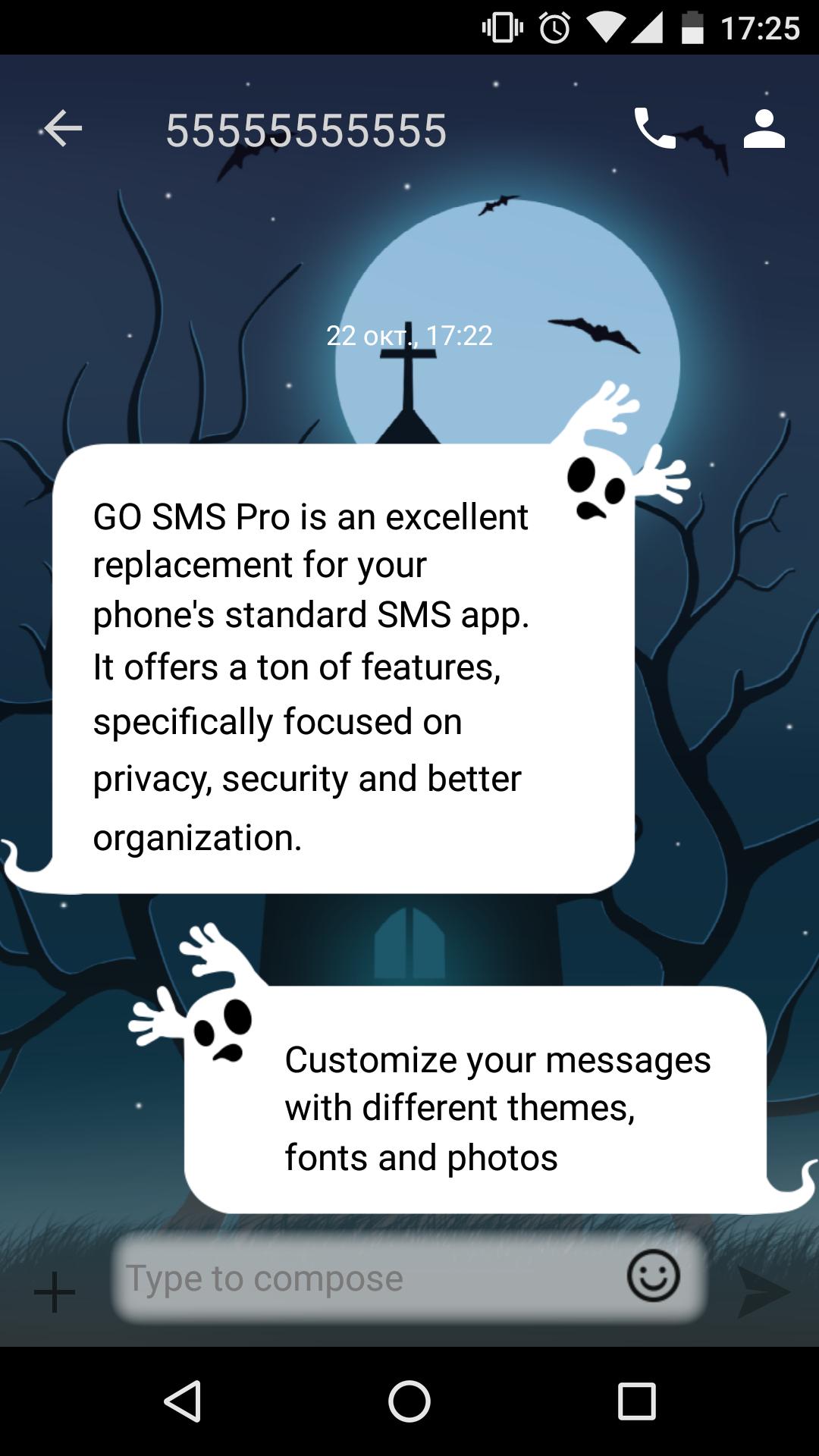 GO SMS Halloween Ghost
